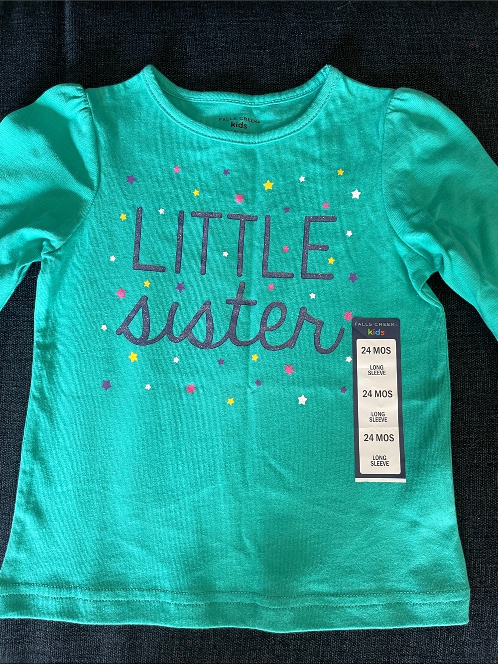 Little sister long sleeve star t-shirt size 24 mo